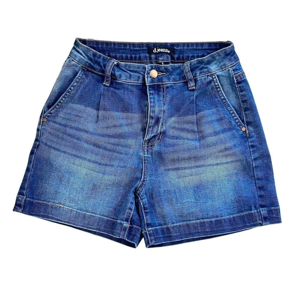 d.jeans Women's High-Rise Stretch Denim Shorts Blue Size 6 - Picture 2 of 6